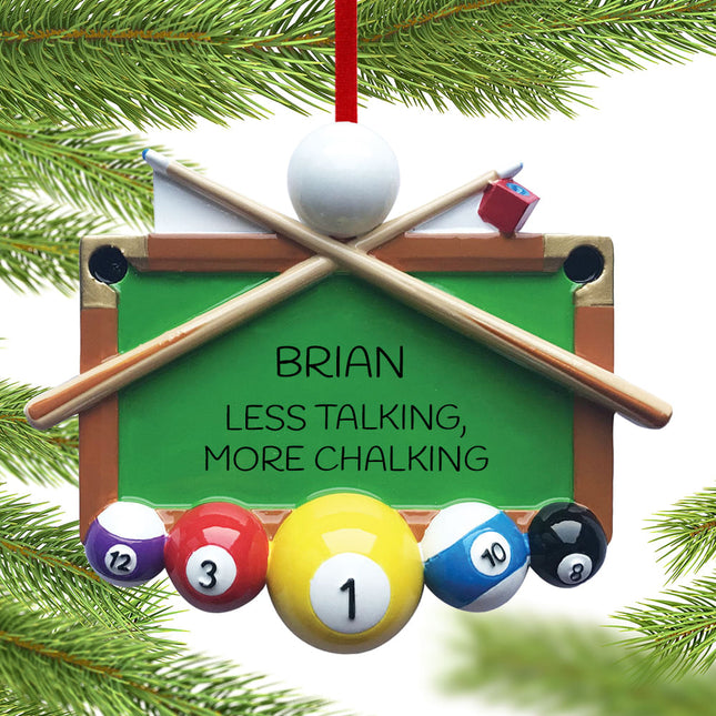 decorative personalized billiards christmas ornament – Christmas ornament, holiday tree decoration or gift