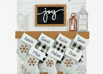 Personalized Family Fireplace Mantel Ornament (2–12 Names)