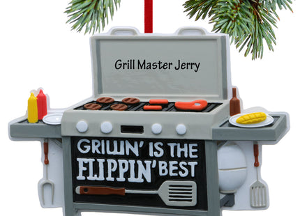 engraved personalized grillin is the flippin best christmas ornament – Christmas ornament, holiday tree decoration or gift