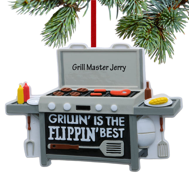 engraved personalized grillin is the flippin best christmas ornament – Christmas ornament, holiday tree decoration or gift