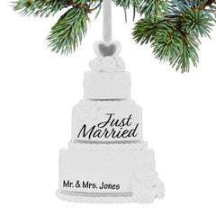 keepsake personalized wedding cake christmas ornament – Christmas ornament, holiday tree decoration or gift