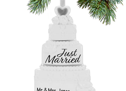 keepsake personalized wedding cake christmas ornament – Christmas ornament, holiday tree decoration or gift