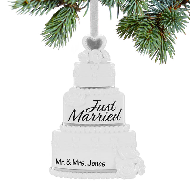 keepsake personalized wedding cake christmas ornament – Christmas ornament, holiday tree decoration or gift