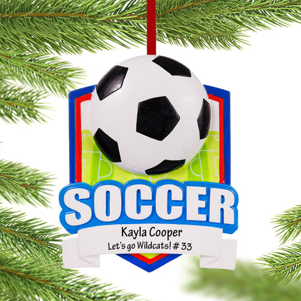 holiday personalized soccer christmas ornament – Christmas ornament, holiday tree decoration or gift