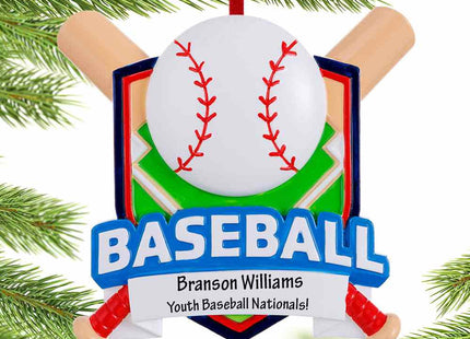 decorative personalized baseball diamond christmas ornament – Christmas ornament, holiday tree decoration or gift