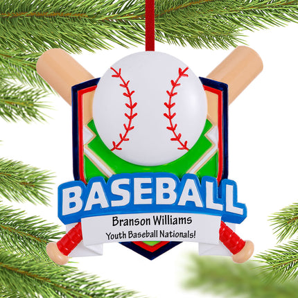 decorative personalized baseball diamond christmas ornament – Christmas ornament, holiday tree decoration or gift