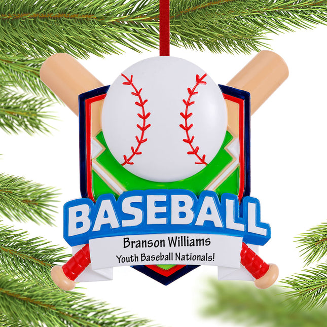 decorative personalized baseball diamond christmas ornament – Christmas ornament, holiday tree decoration or gift
