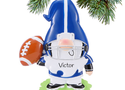 engraved personalized football gnome christmas ornament – Christmas ornament, holiday tree decoration or gift