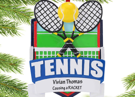 decorative personalized tennis christmas ornament – Christmas ornament, holiday tree decoration or gift