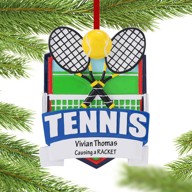 decorative personalized tennis christmas ornament – Christmas ornament, holiday tree decoration or gift