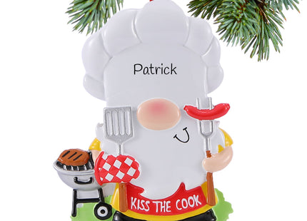 personalized personalized gnome cooking christmas ornament – Christmas ornament, holiday tree decoration or gift