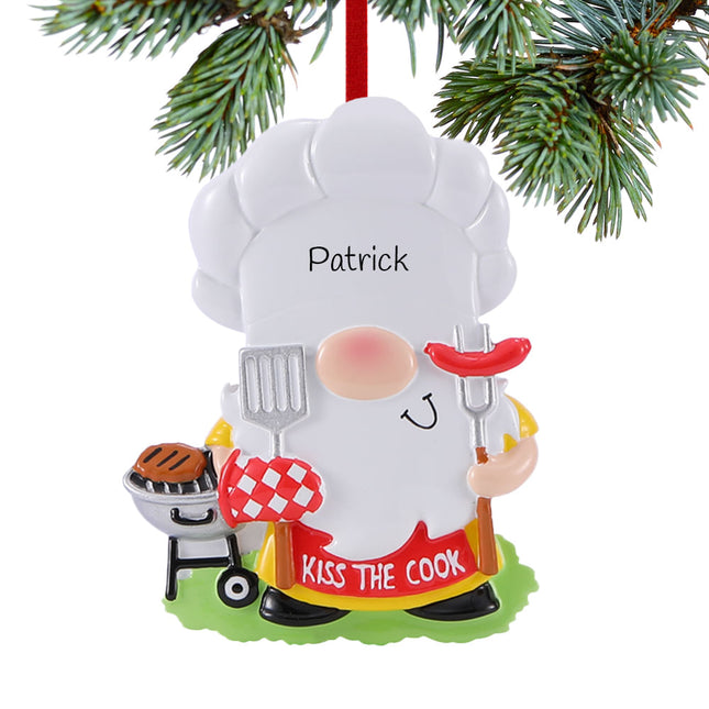 personalized personalized gnome cooking christmas ornament – Christmas ornament, holiday tree decoration or gift