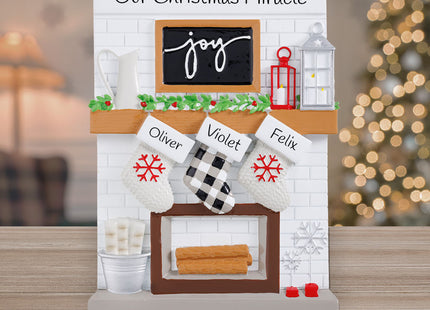 decorative personalized fireplace mantel family of 12 tabletop christmas ornament – Christmas ornament, holiday tree decorati