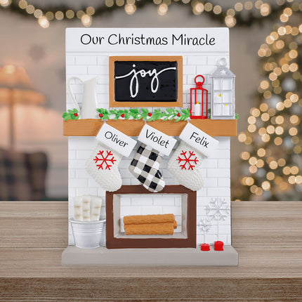 decorative personalized fireplace mantel family of 12 tabletop christmas ornament – Christmas ornament, holiday tree decorati