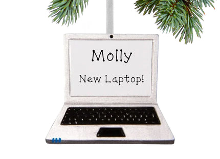 holiday personalized laptop christmas ornament – Christmas ornament, holiday tree decoration or gift