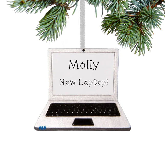 holiday personalized laptop christmas ornament – Christmas ornament, holiday tree decoration or gift