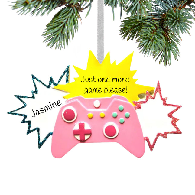 Pink X-Box Controller Christmas Ornament