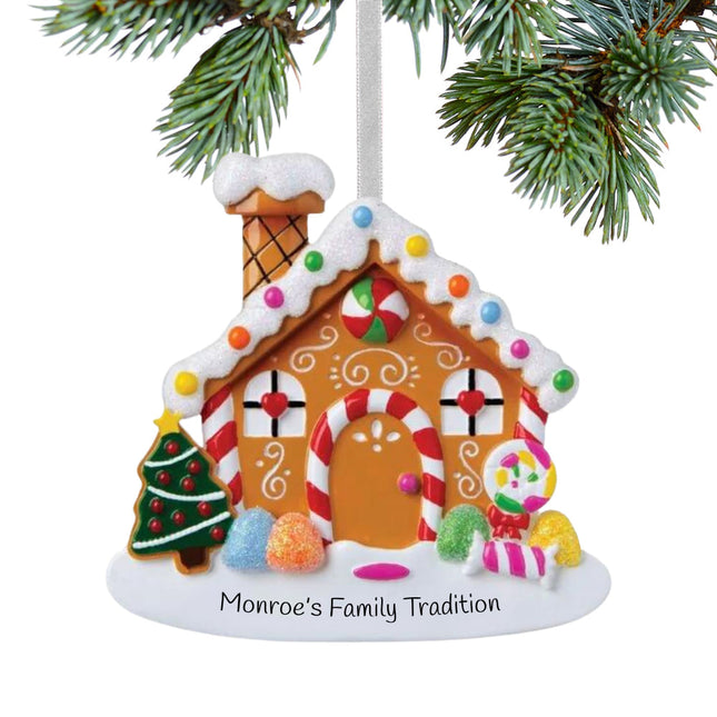 custom personalized new home gingerbread house christmas ornament – Christmas ornament, holiday tree decoration or gift