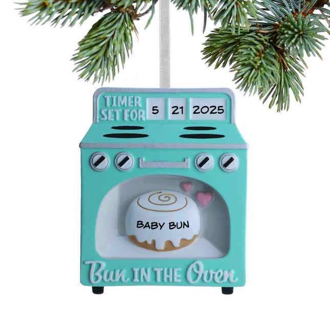 engraved personalized bun in the oven christmas ornament – Christmas ornament, holiday tree decoration or gift