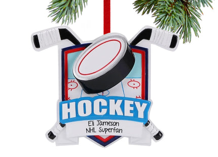decorative personalized hockey ornament christmas ornament – Christmas ornament, holiday tree decoration or gift