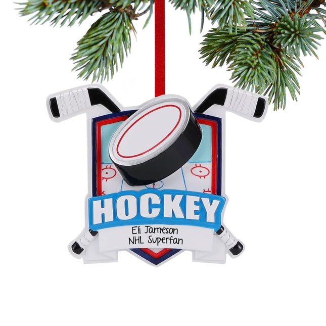 decorative personalized hockey ornament christmas ornament – Christmas ornament, holiday tree decoration or gift