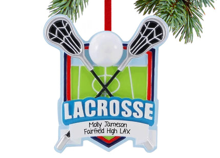 personalized personalized lacrosse sheild christmas ornament – Christmas ornament, holiday tree decoration or gift