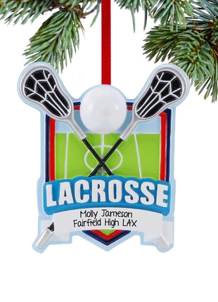 Lacrosse Sheild Ornament  by POLARX Ornament