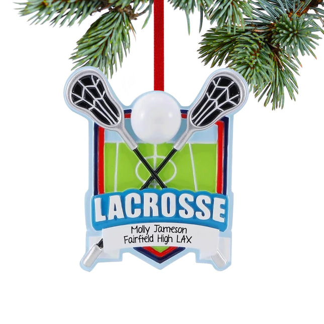 personalized personalized lacrosse sheild christmas ornament – Christmas ornament, holiday tree decoration or gift