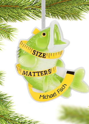 Size Matters Fishing Christmas Ornaments  by POLARX Ornament