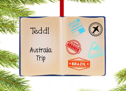 engraved personalized personalized open passport christmas ornament christmas ornament – Christmas ornament, holiday tree dec