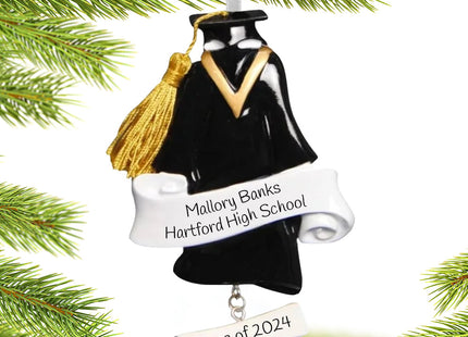 personalized personalized grad cap and gown christmas ornament – Christmas ornament, holiday tree decoration or gift