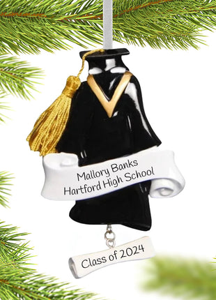 Grad Cap and Gown Ornament  by POLARX Ornament
