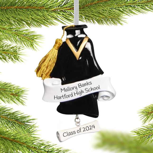 personalized personalized grad cap and gown christmas ornament – Christmas ornament, holiday tree decoration or gift
