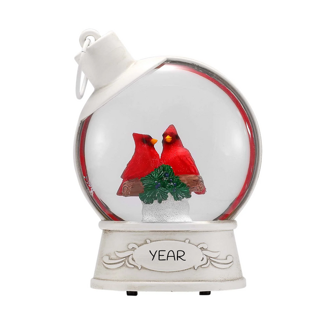 Personalized orange tabby cat heart Christmas ornament with custom cat name and year featuring an orange tabby cat peeking over a white heart.