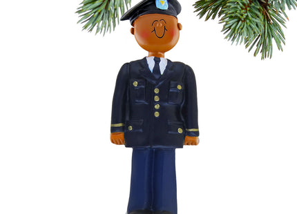 Personalized Army soldier Christmas ornament featuring military dress uniform and custom name