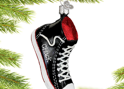 decorative personalized black high-top sneaker christmas ornament – Christmas ornament, holiday tree decoration or gift