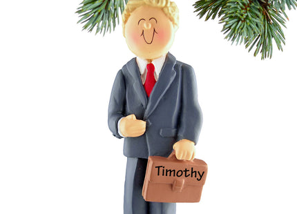 holiday personalized business male christmas ornament – Christmas ornament, holiday tree decoration or gift