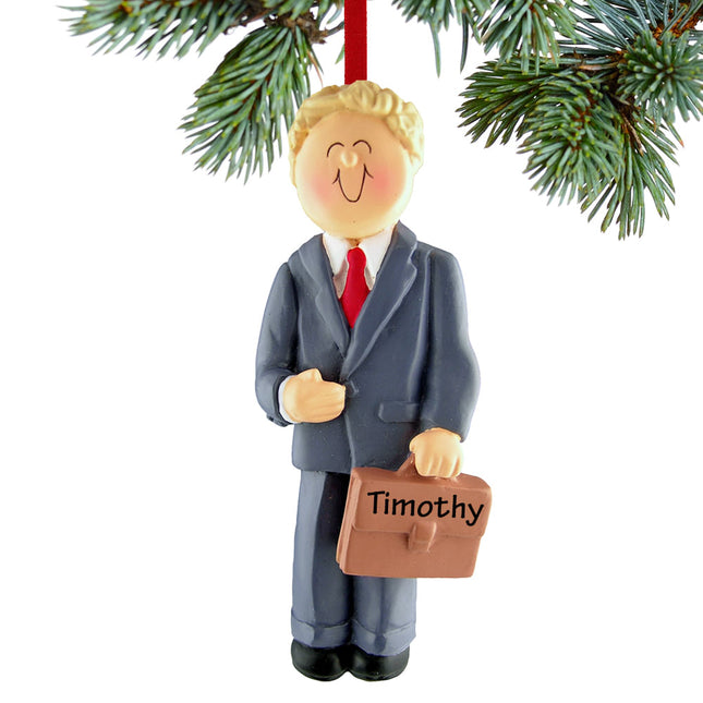 holiday personalized business male christmas ornament – Christmas ornament, holiday tree decoration or gift