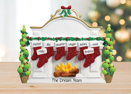 engraved personalized business mantel with 8 stockings tabletop christmas ornament – Christmas ornament, holiday tree decorat
