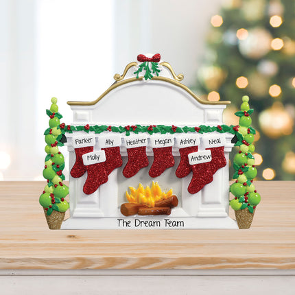 engraved personalized business mantel with 8 stockings tabletop christmas ornament – Christmas ornament, holiday tree decorat