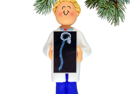 holiday personalized chiropractor or x-ray tech male christmas ornament – Christmas ornament, holiday tree decoration or gift