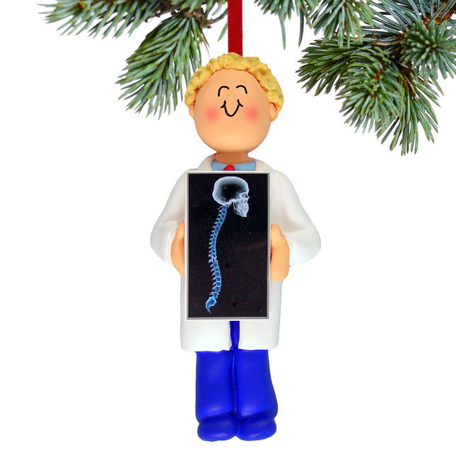 holiday personalized chiropractor or x-ray tech male christmas ornament – Christmas ornament, holiday tree decoration or gift