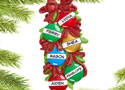 personalized personalized christmas ball family of 6 christmas ornament – Christmas ornament, holiday tree decoration or gift
