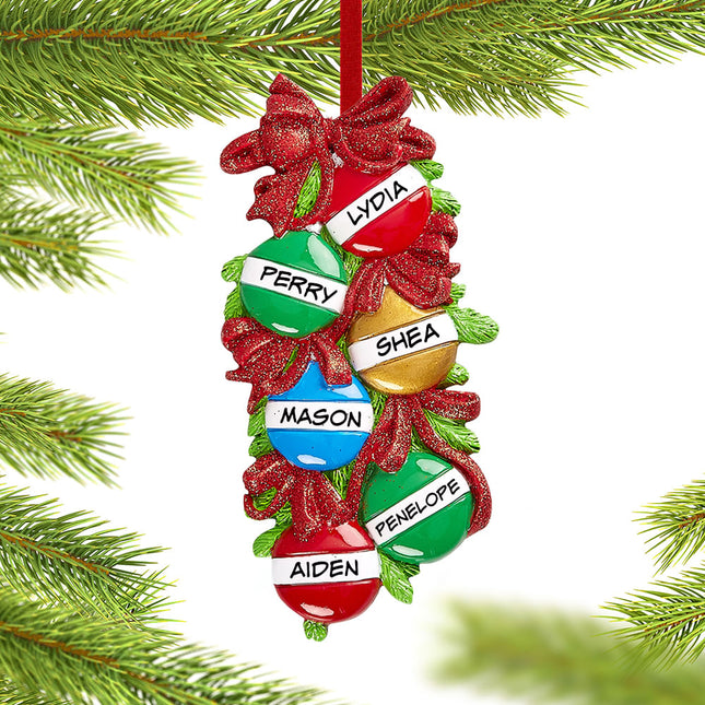 personalized personalized christmas ball family of 6 christmas ornament – Christmas ornament, holiday tree decoration or gift