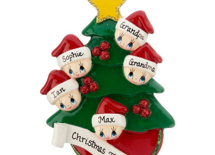 decorative personalized christmas tree family of 5 christmas ornament – Christmas ornament, holiday tree decoration or gift