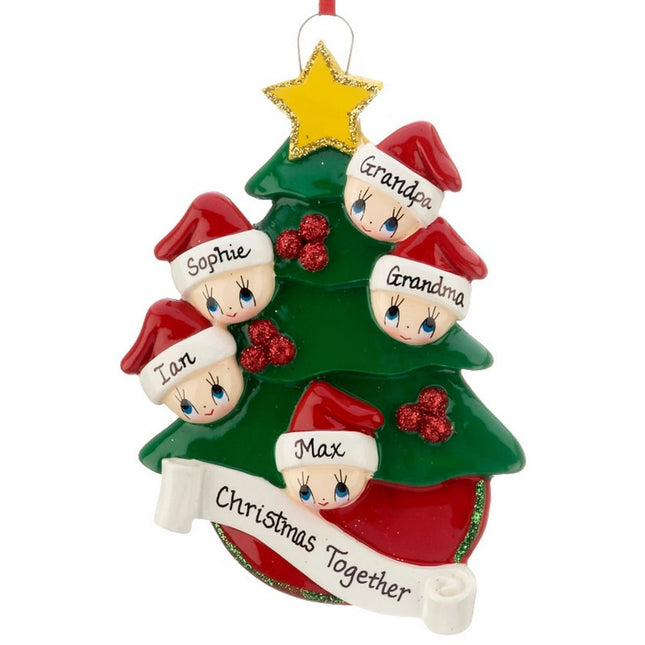 decorative personalized christmas tree family of 5 christmas ornament – Christmas ornament, holiday tree decoration or gift