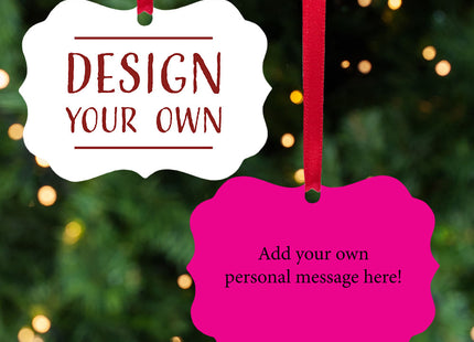 custom personalized design your own metal christmas ornament – Christmas ornament, holiday tree decoration or gift