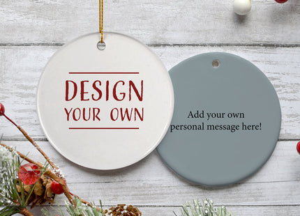 engraved personalized design your own round christmas ornament – Christmas ornament, holiday tree decoration or gift