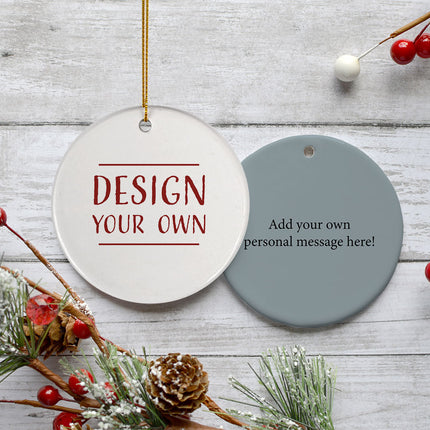 engraved personalized design your own round christmas ornament – Christmas ornament, holiday tree decoration or gift