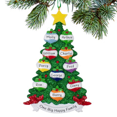 engraved personalized family of 10 ornament tree christmas ornament – Christmas ornament, holiday tree decoration or gift